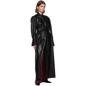 NANUSHKA Vegan Leather Tie Front Maxi Dress Black Sz Small